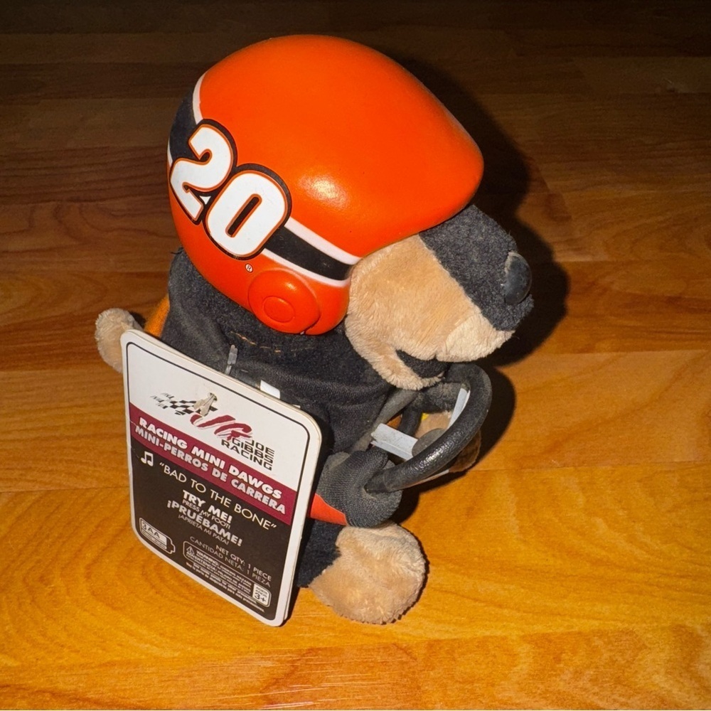 NASCAR TONY STEWART #20 HOME DEPOT RACING MINI DAWGS PLUSH MUSIC - TESTED WORKS